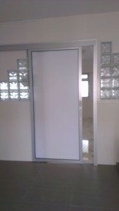 aluminium top hanging glass door